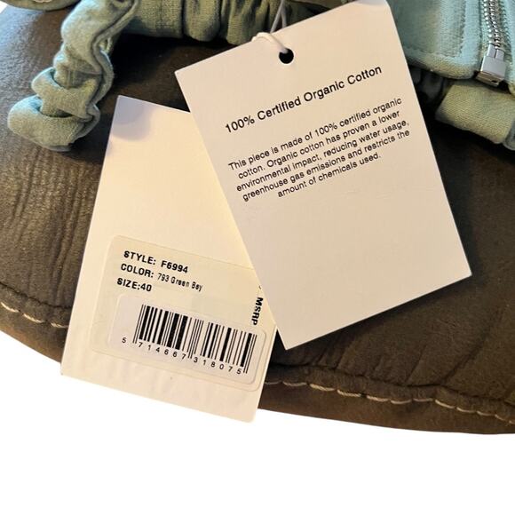 GANNI Women's Suiting Strapless Crop Top Green Bay 40 (8-10) NWT - Picture 10 of 11